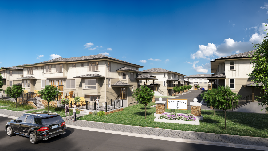 Crop Day Renderig Grove townhome for sale marketing development glenmore